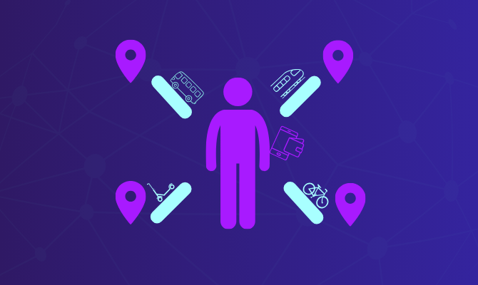 un usager avec plusieurs options de modes de transport